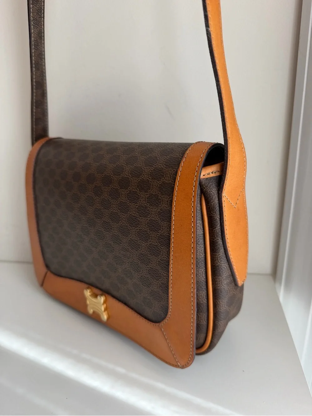 Authentic CELINE Macadam Logo Triomphe Crossbody Bag